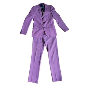 Paisley & Gray Mens Mulberry Gingham Suit 38R Floral Lining Blazer Trousers Set